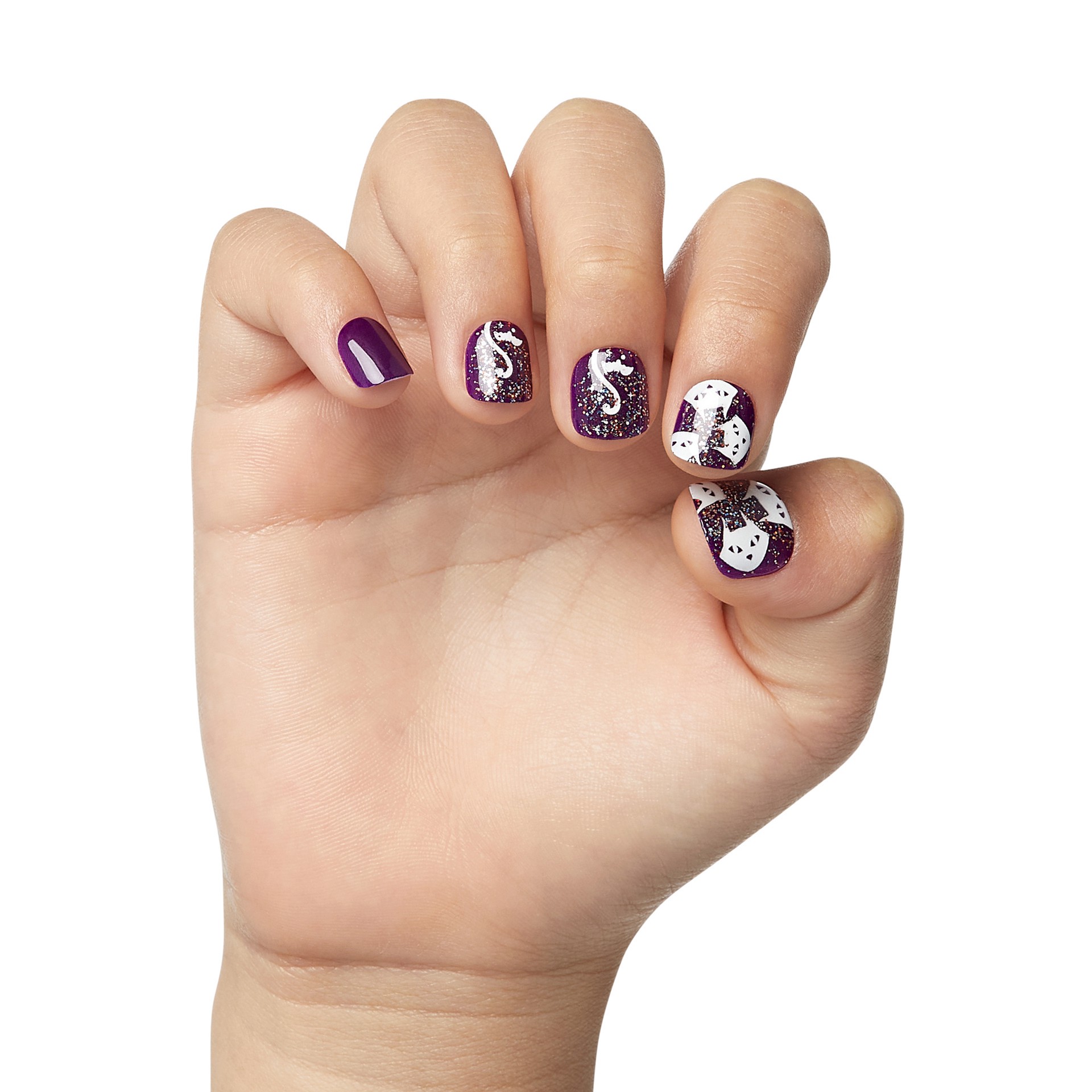 slide 5 of 5, imPRESS MINI Halloween Press-On Nails for Kids, No Glue Needed, Purple, Square, 21 Ct., 21 pc