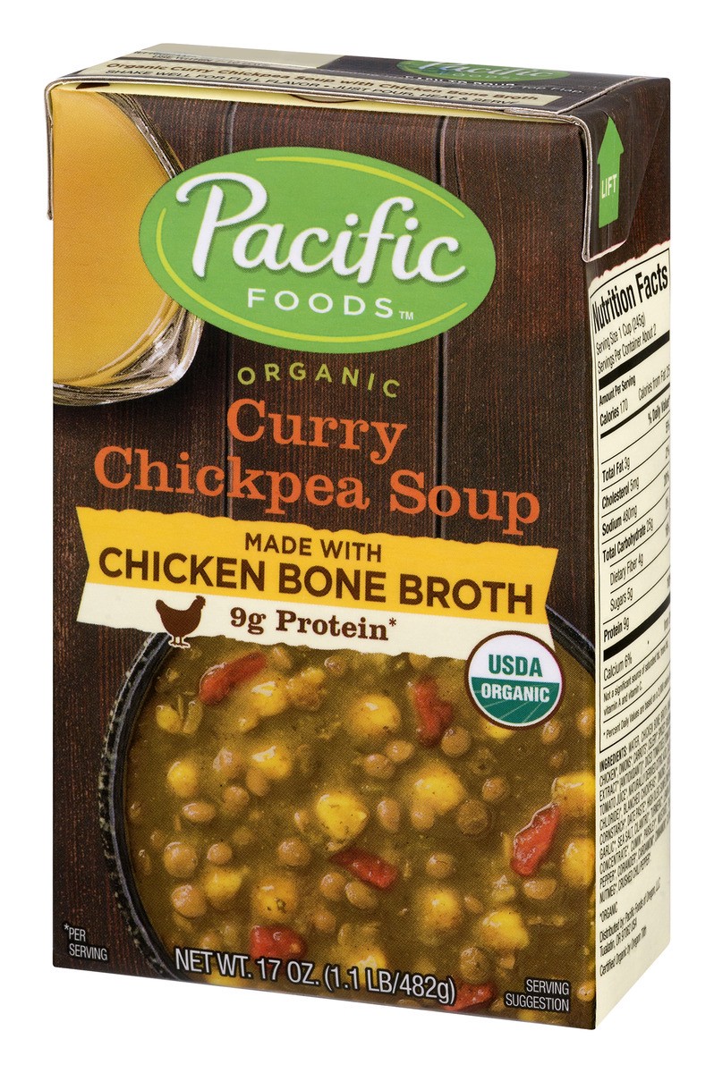 slide 3 of 10, Pacific Foods Organic Curry Chickpea Soup, 17 oz