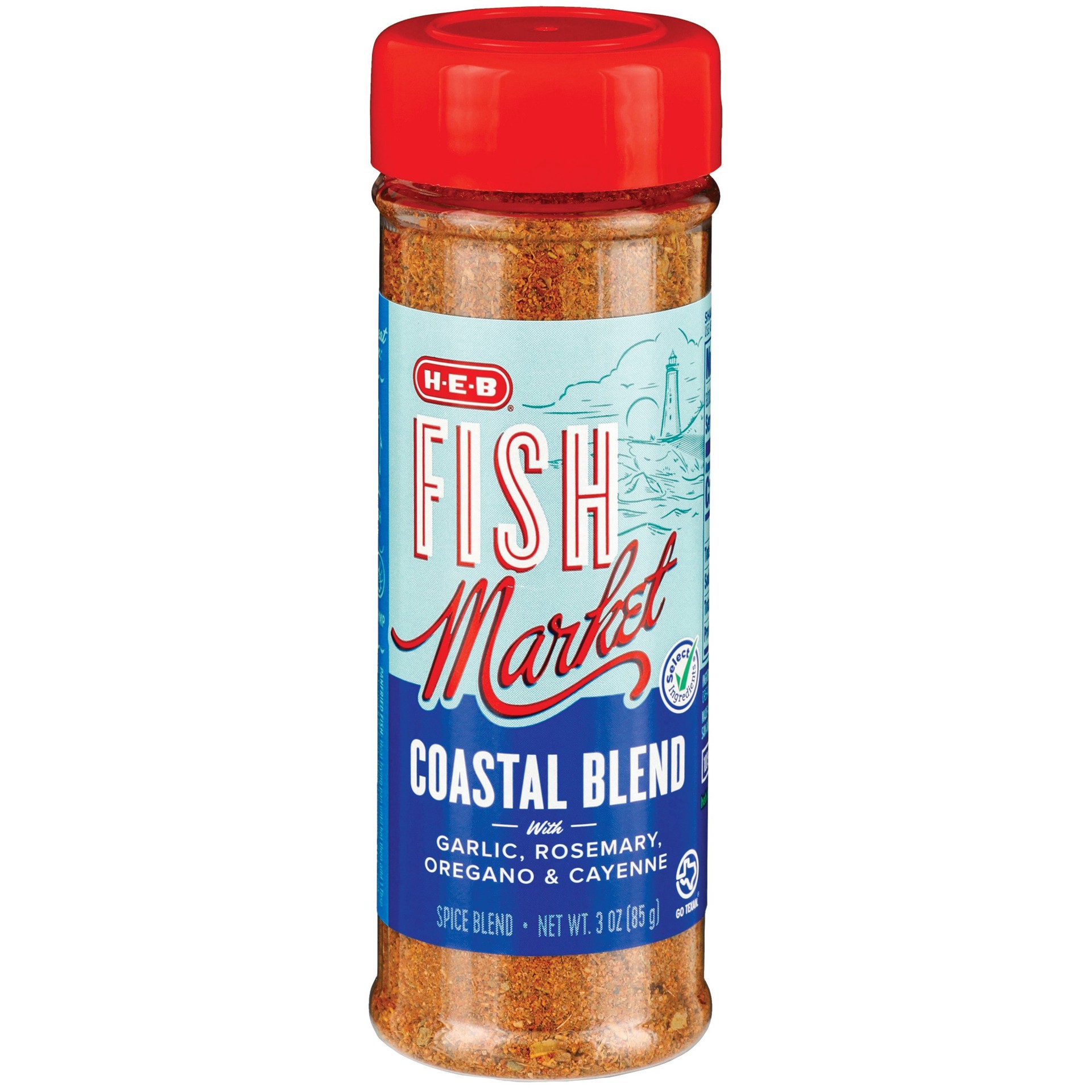 slide 1 of 1, H-E-B Fish Market Coastal Blend Seasoning, 3 oz