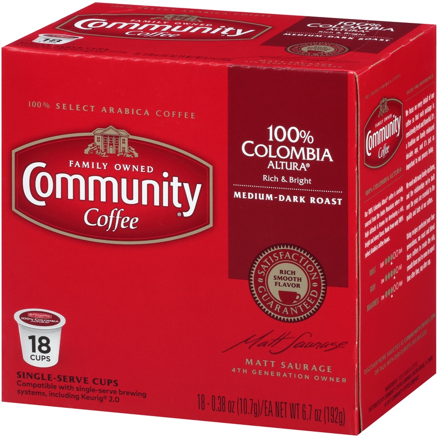 slide 4 of 7, Community Coffee Colombia Single Cup, 18 ct