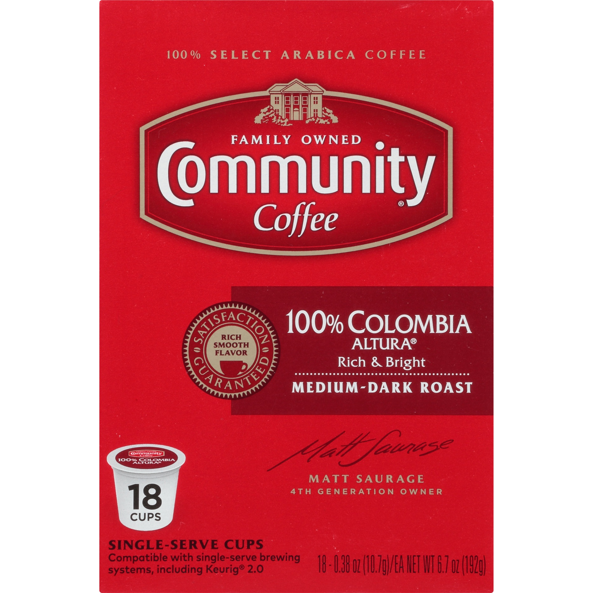 slide 5 of 7, Community Coffee Colombia Single Cup, 18 ct