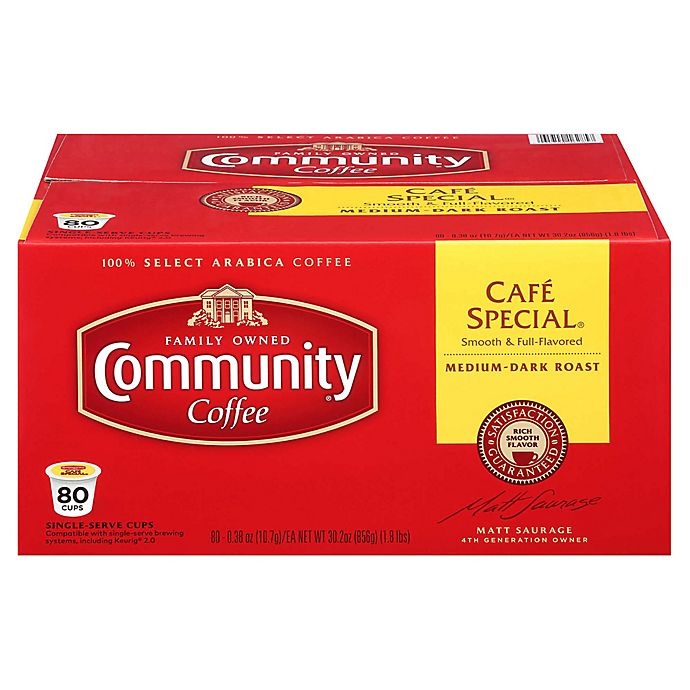 slide 1 of 2, Community Coffee Cafe Special Coffee Pods for Single Serve Coffee Makers, 80 ct