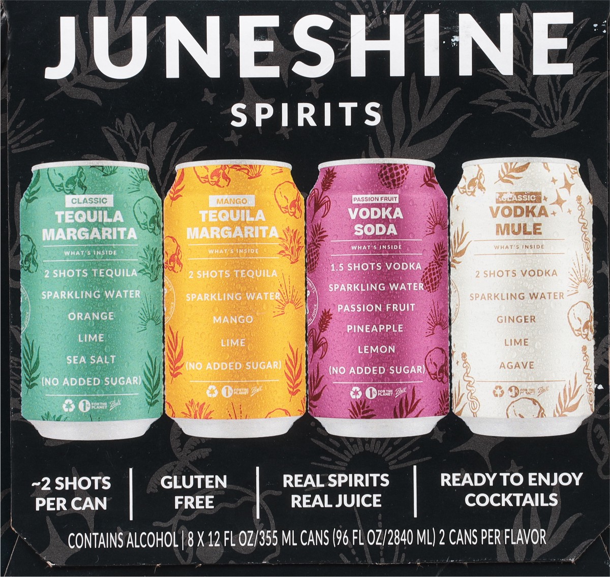 slide 3 of 11, JuneShine Mixed Cocktail, 8 ct, 355 ml
