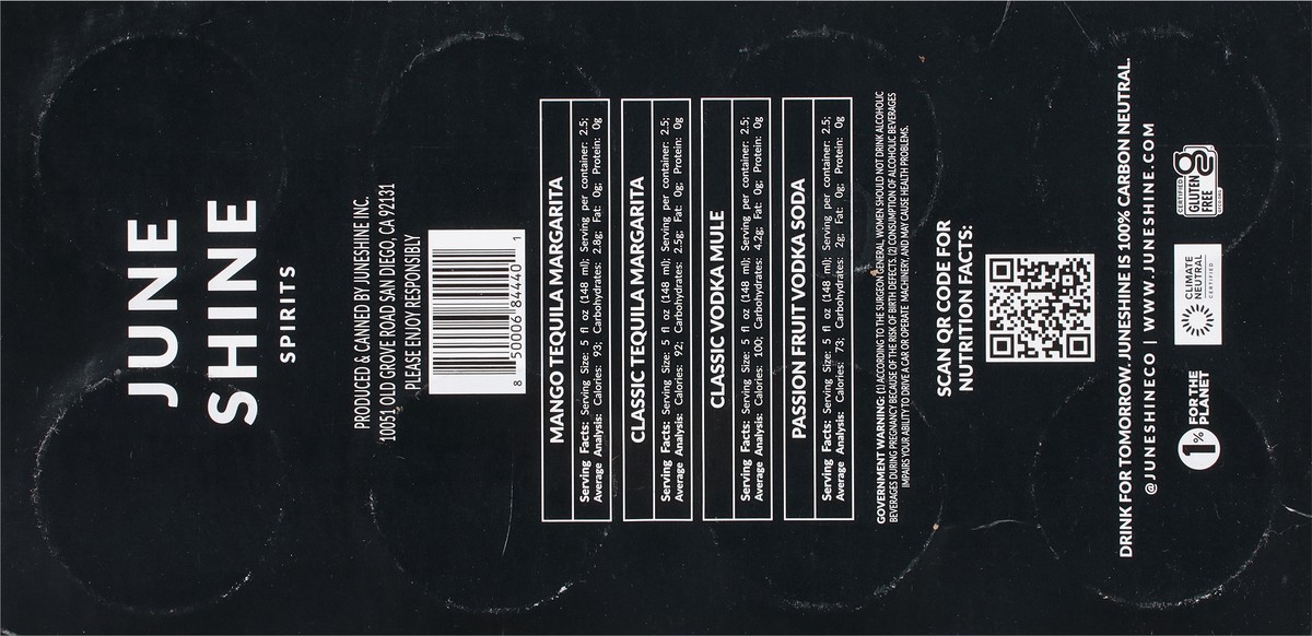 slide 5 of 11, JuneShine Mixed Cocktail, 8 ct, 355 ml