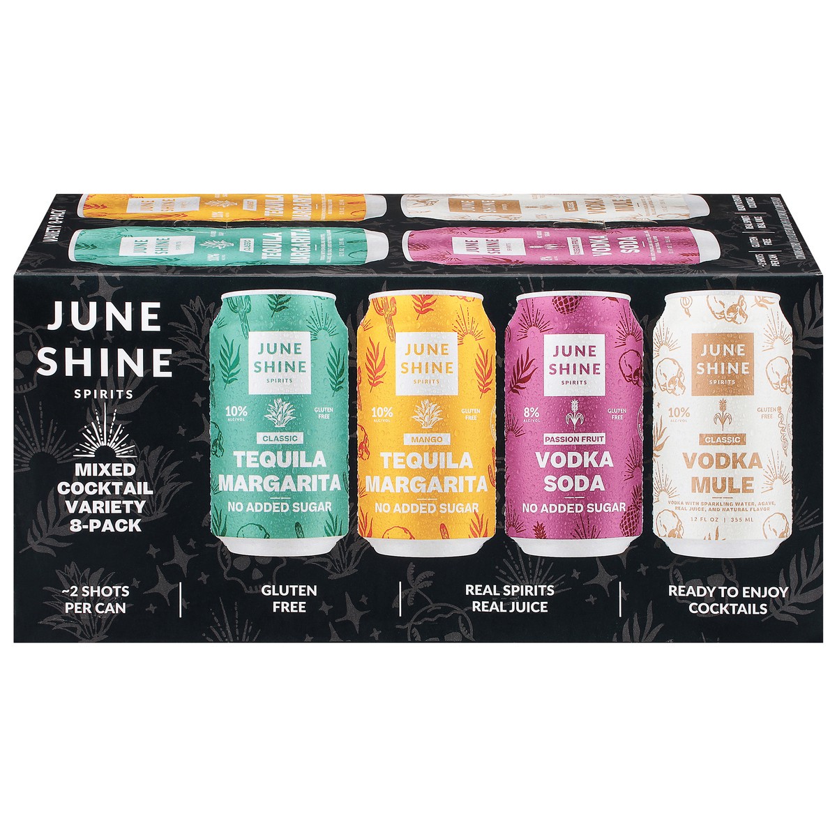 slide 1 of 11, JuneShine Mixed Cocktail, 8 ct, 355 ml