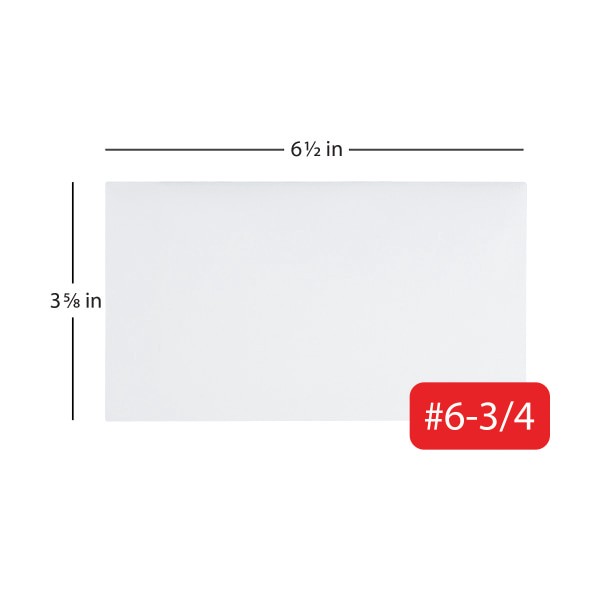 slide 3 of 4, Office Depot Brand All-Purpose Envelopes, #6 3/4, White, 100 ct; 3 5/8 in x 6 1/2 in