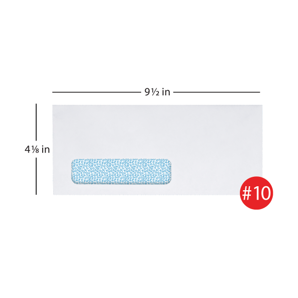 slide 3 of 4, Office Depot Brand Clean Seal Security Window Envelopes, #10 White, 250 ct; 4 1/8 in x 9 1/2 in