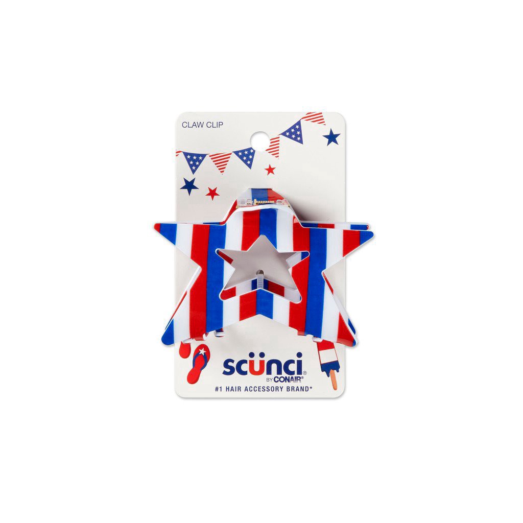 slide 1 of 1, scünci Americana Striped Star Claw Clip, 1 ct
