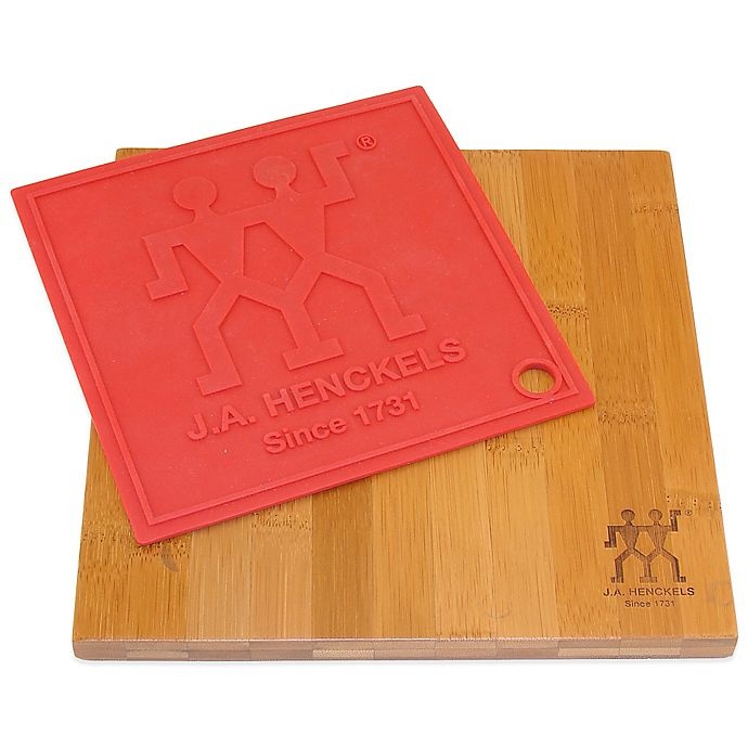 slide 1 of 1, Zwilling J.A. Henckels Cutting Board and Silicone Trivet Set, 9 in x 9 in