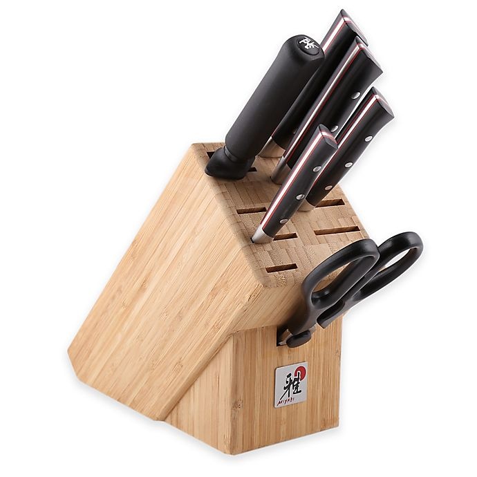 slide 4 of 4, MIYABI Morimoto Red Series 600 S Knife Block Set, 7 ct