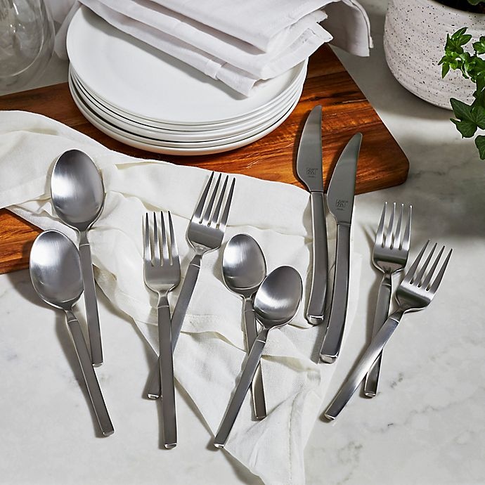 slide 3 of 6, Zwilling J.A. Henckels Opus Satin Flatware Set, 45 ct