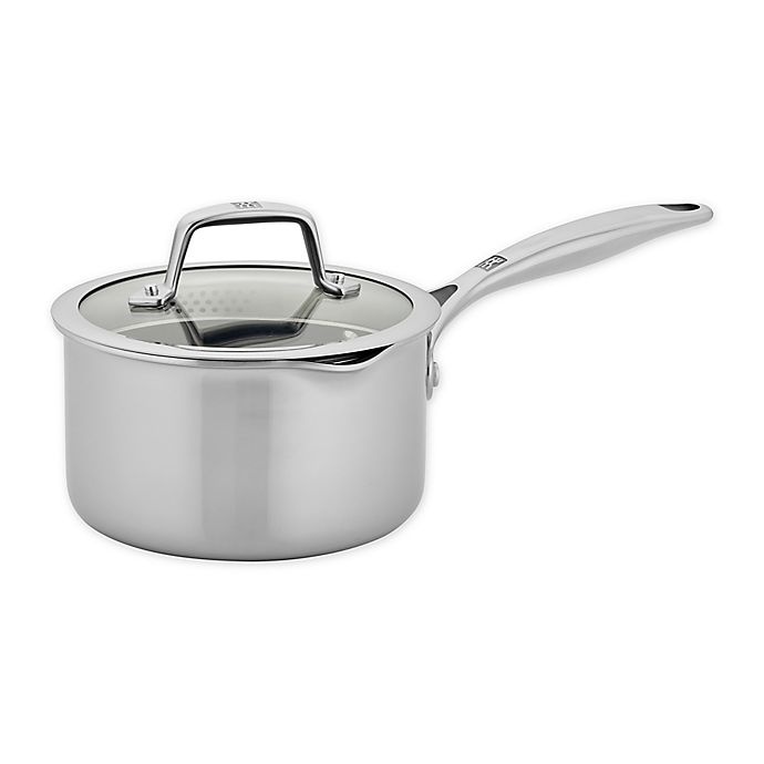 slide 1 of 3, Zwilling J.A. Henckels Energy Plus Nonstick Stainless Steel Covered Saucepan, 2 qt