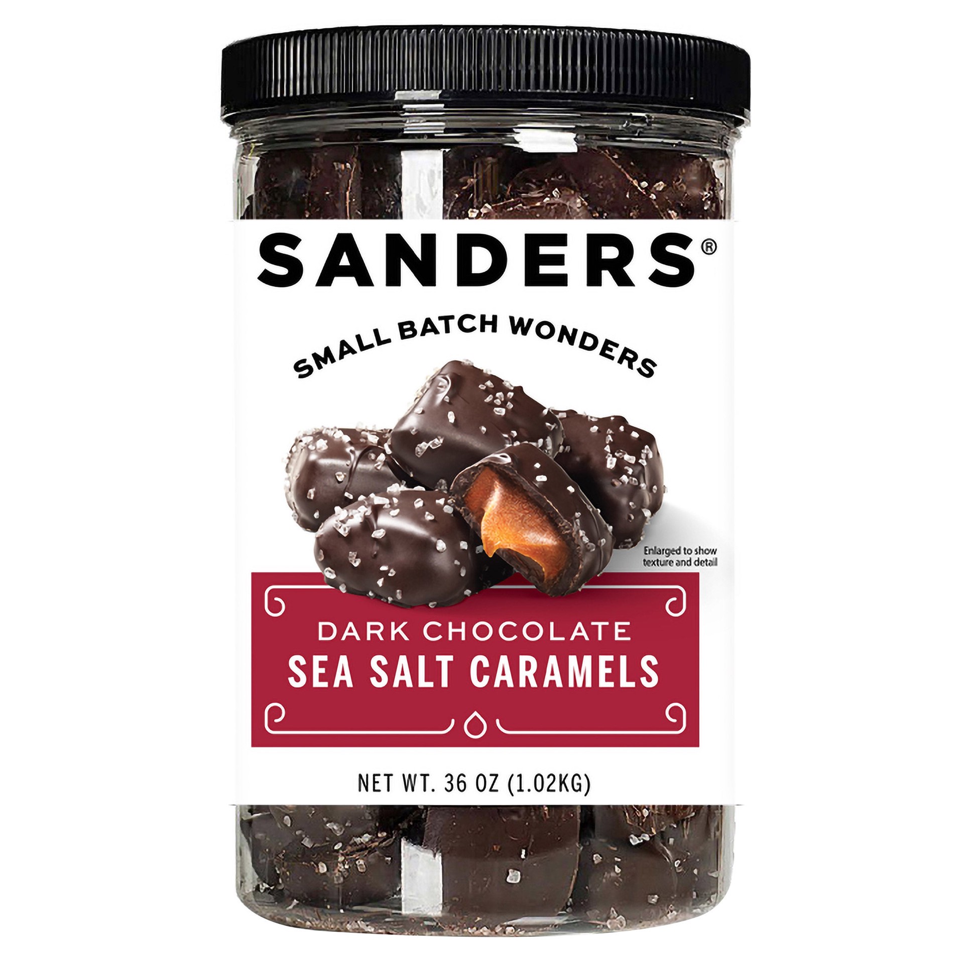 slide 1 of 1, Sanders Dark Chocolate Sea Salt Caramels, 36 oz, 