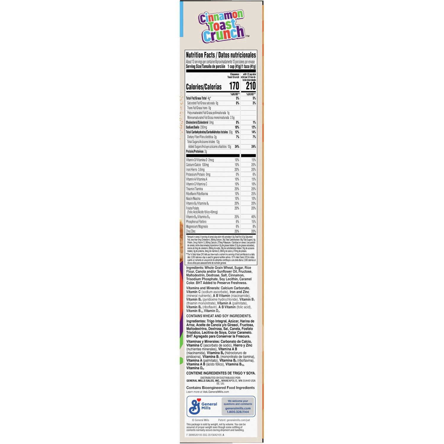 slide 32 of 108, Cinnamon Toast Crunch Breakfast Cereal, Crispy Cinnamon Cereal, Family Size, 18.8 oz Cereal Box, 18.8 oz