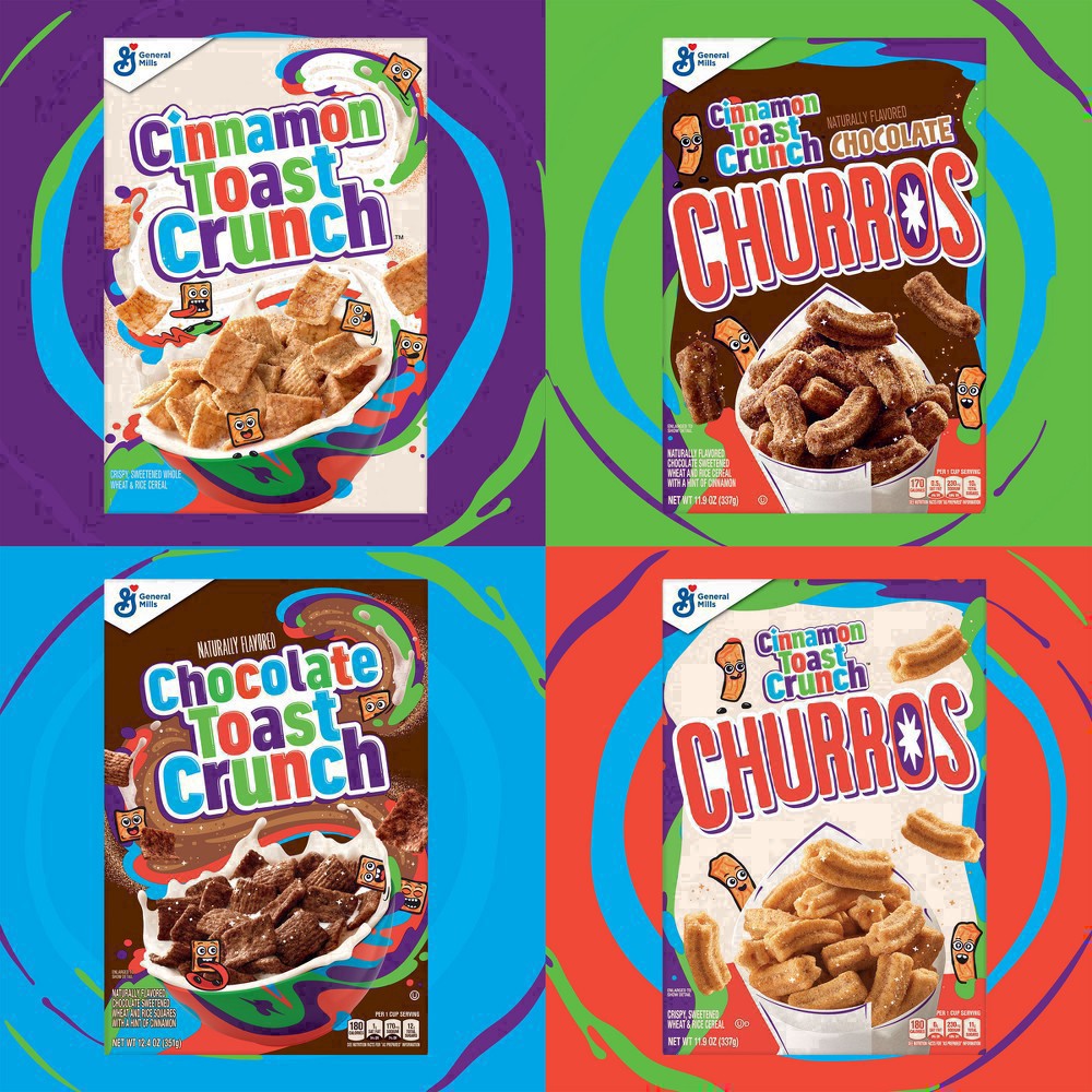 slide 9 of 108, Cinnamon Toast Crunch Breakfast Cereal, Crispy Cinnamon Cereal, Family Size, 18.8 oz Cereal Box, 18.8 oz