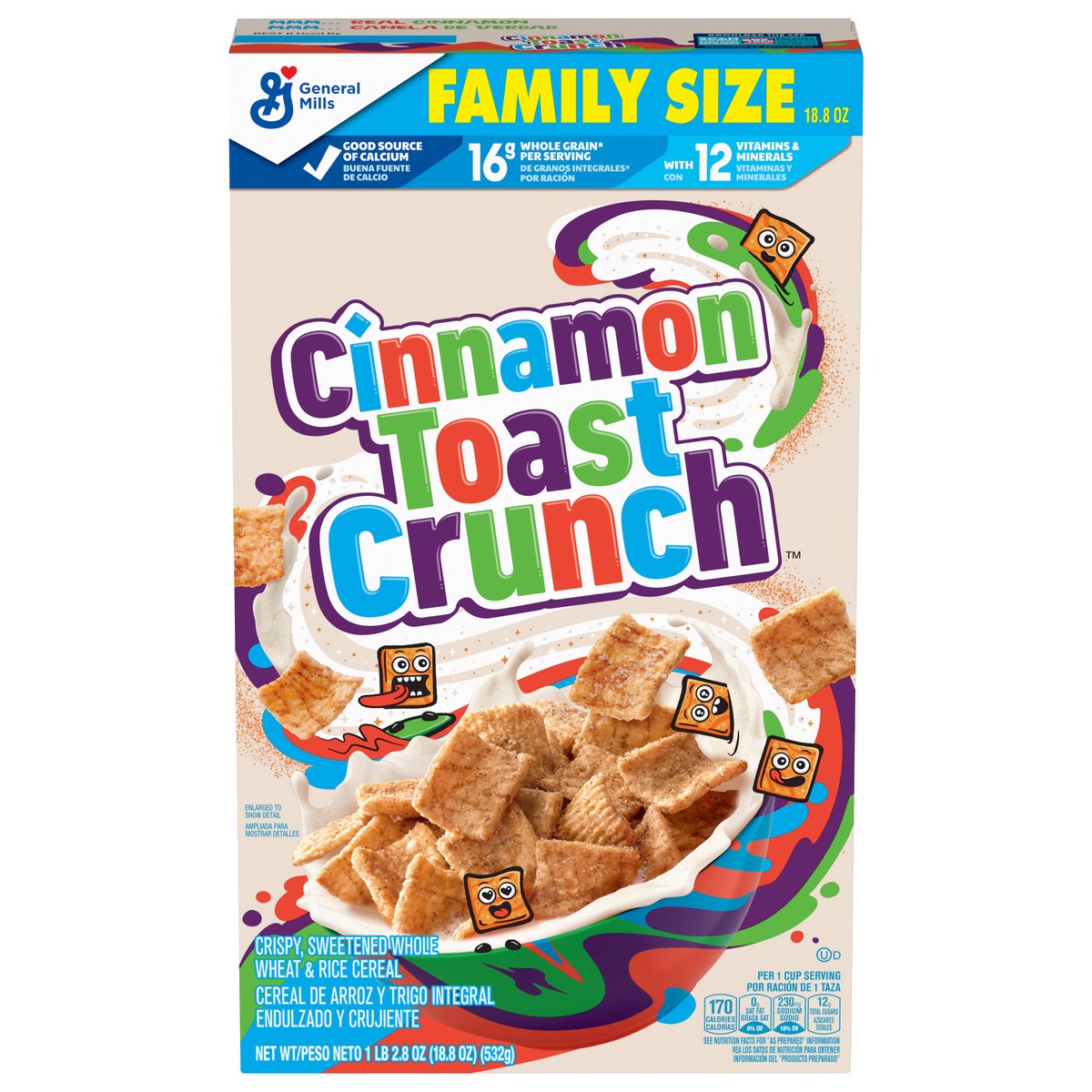 slide 1 of 108, Cinnamon Toast Crunch General Mills Cinnamon Toast Crunch Family Size Cereal, 18.8 oz