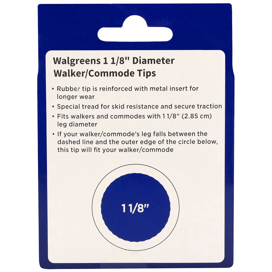 slide 2 of 5, Walgreens Walker/Commode Tips, 4 ct