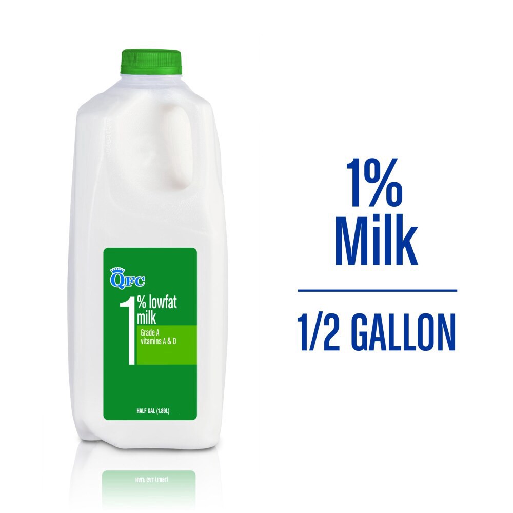 slide 3 of 3, QFC 1% Lowfat Milk, 1/2 gal