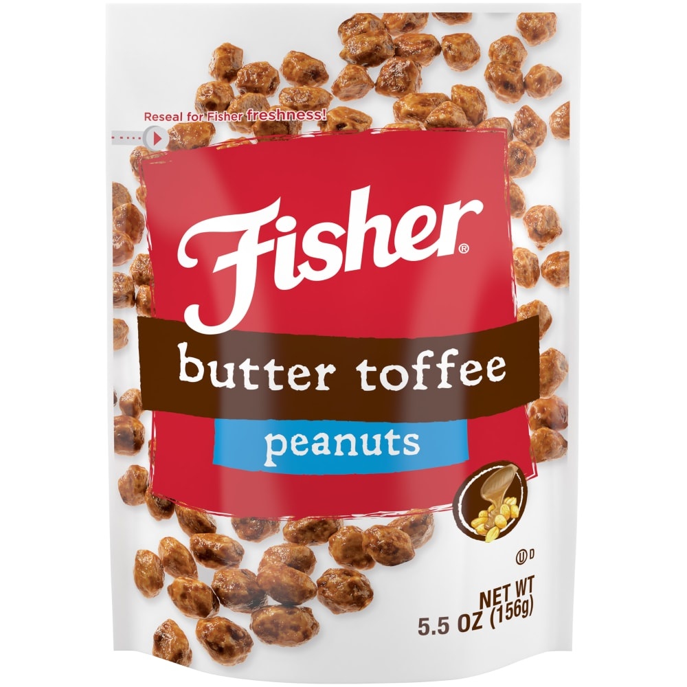 slide 1 of 1, Fisher Butter Toffee Peanuts, 5.5 oz