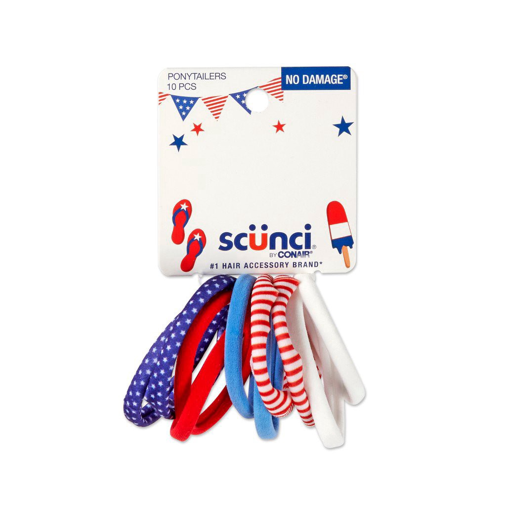 slide 1 of 1, scünci Americana Hosiery Ponytailers, 10 ct