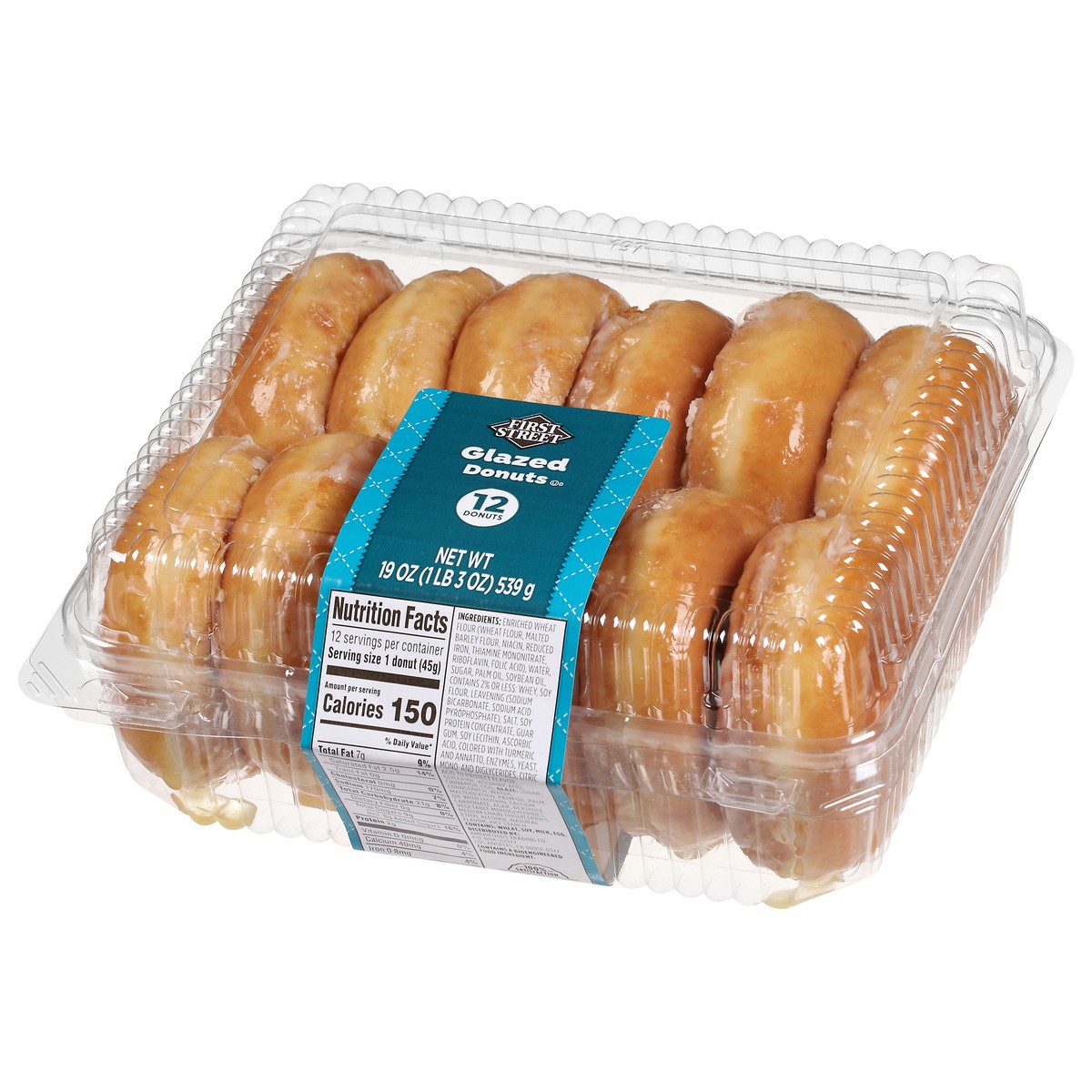 slide 9 of 13, First Street Glazed Donuts, 19 oz
