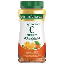 Nature''s Bounty High Potency Vitamin C, Immune Health, Antioxidant Support, Orange Gummies, 700 mg