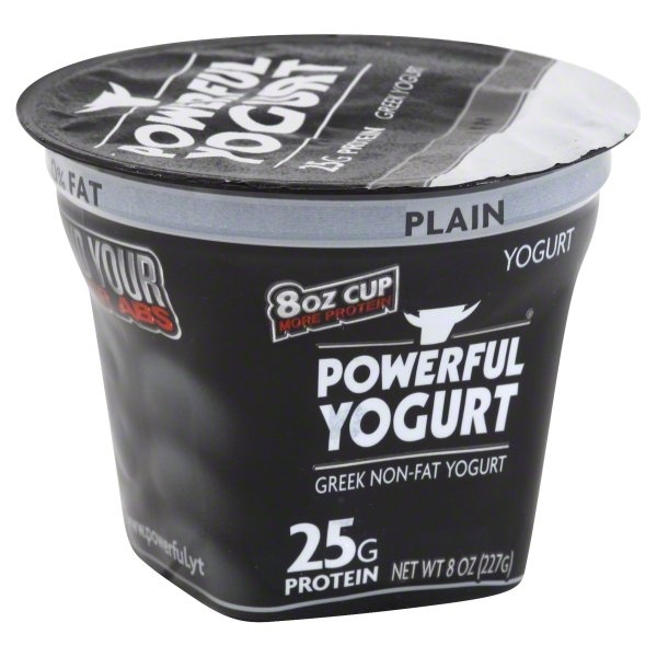 slide 1 of 1, Powerful Yogurt Yogurt, Greek, Non-Fat, Plain, 8 oz