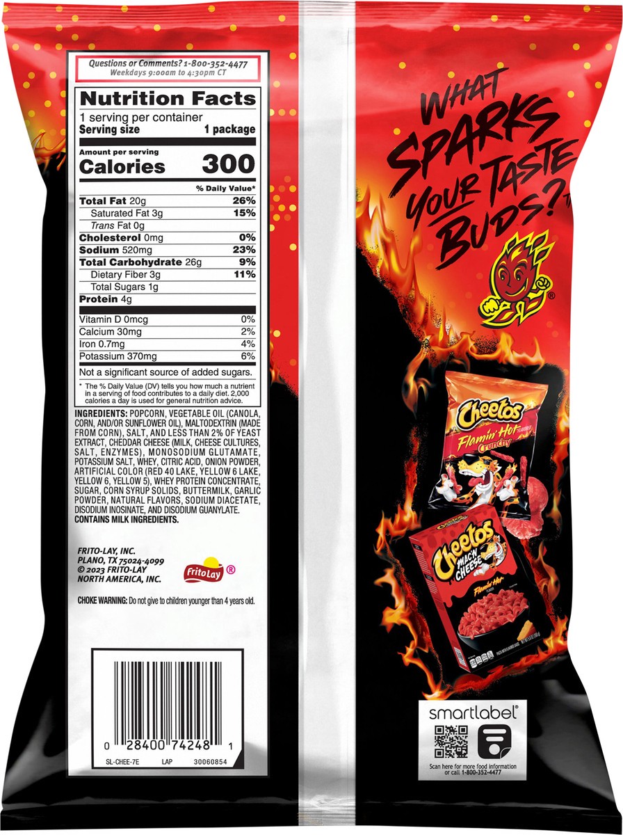 slide 6 of 8, Cheetos Popcorn Flavored Popcorn Flamin' Hot Flavored 1 7/8 Oz, 1.88 oz