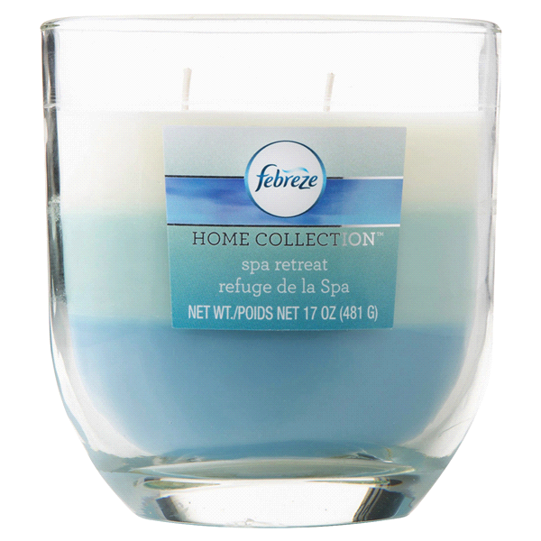 slide 1 of 1, Febreze Home Collection Tri-Tone Spa Retreat Candle, 17 oz