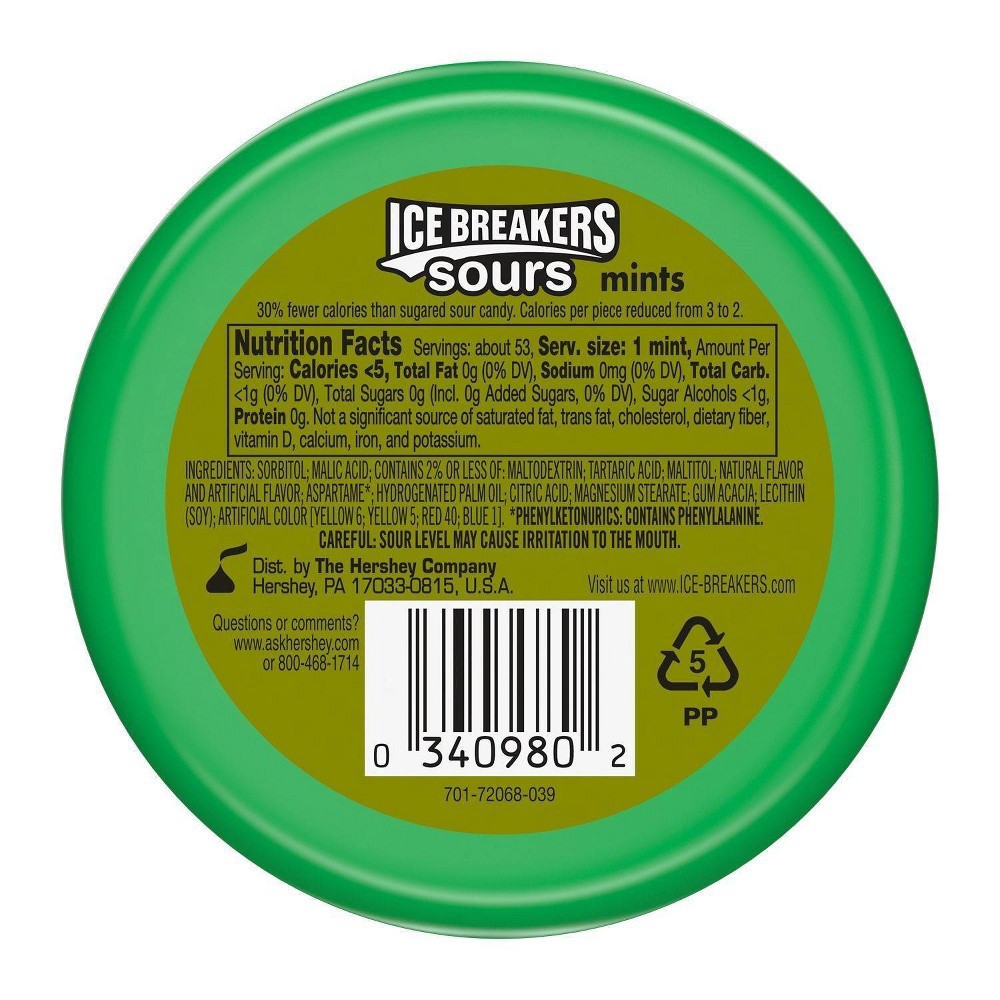slide 2 of 3, Ice Breakers Sours Watermelon, Green Apple & Tangerine Sugar Free Mint Candies - 1.5 oz, 1.5 oz