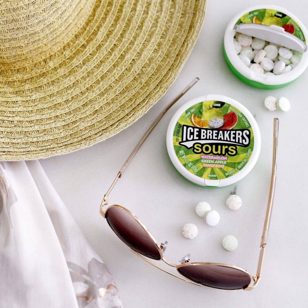 slide 3 of 3, Ice Breakers Sours Watermelon, Green Apple & Tangerine Sugar Free Mint Candies - 1.5 oz, 1.5 oz