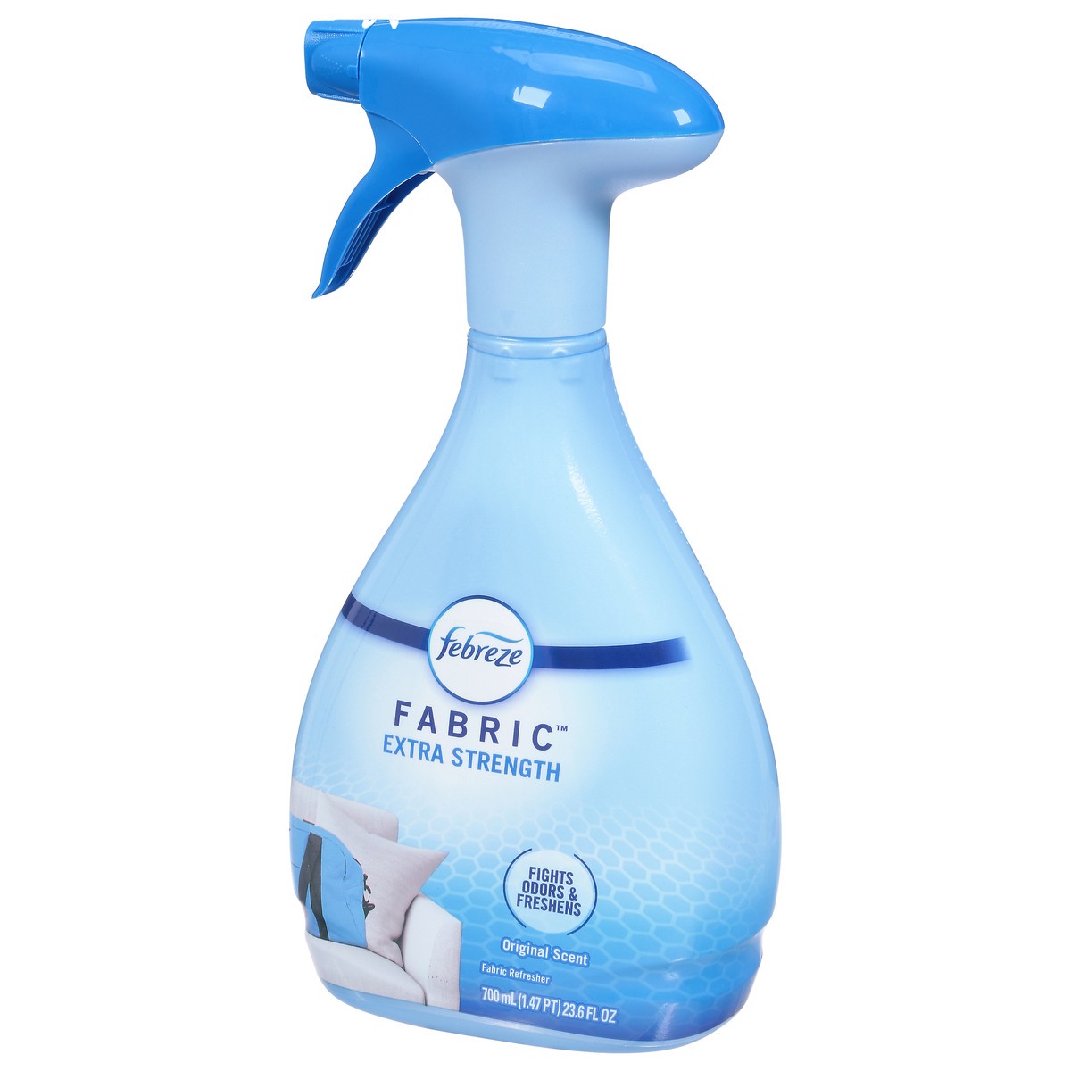 slide 10 of 12, Febreze Fabric Spray Air Freshener, Odor-Fighting Fabric Refresher, Extra Strength, 23.6 fl oz, 1.47 pt