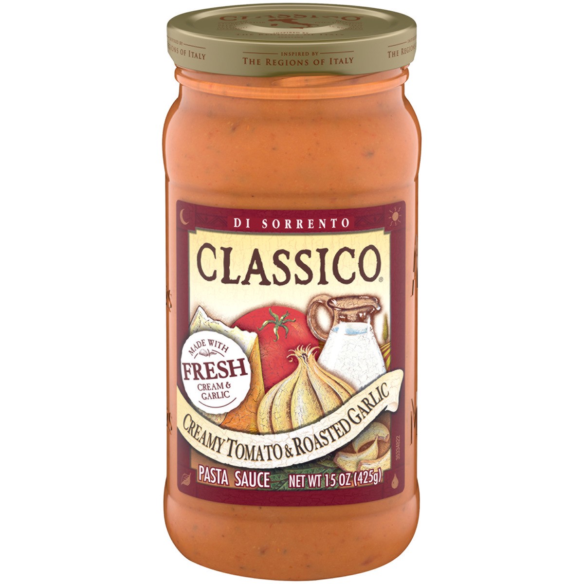 slide 1 of 8, Classico Creamy Tomato & Roasted Garlic Pasta Sauce Jar, 15 oz