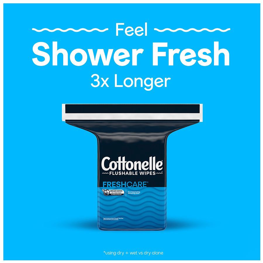 slide 2 of 5, Cottonelle Fresh Care Flushable Wet Wipes, Adult Wet Wipes, 1 Refill Pack, 168 Wipes per Pack (168 Total Flushable Wipes), 168 ct