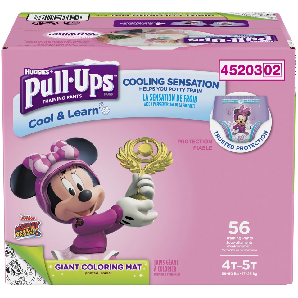 slide 1 of 3, Pull-Ups Cool & Learn Training Pants For Girls, 4T-5T, 56 ct