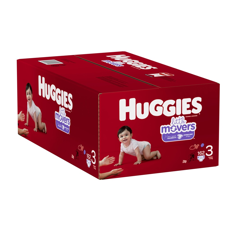 slide 2 of 3, Huggies Little Movers Diapers - Size 3, 162 ct