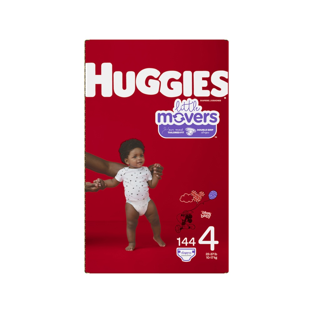 slide 2 of 3, Huggies Little Movers Diapers - Size 4, 152 ct