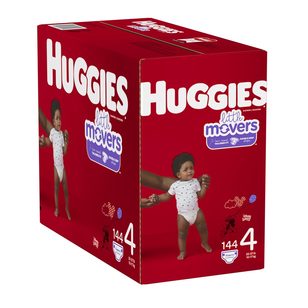 slide 3 of 3, Huggies Little Movers Diapers - Size 4, 152 ct