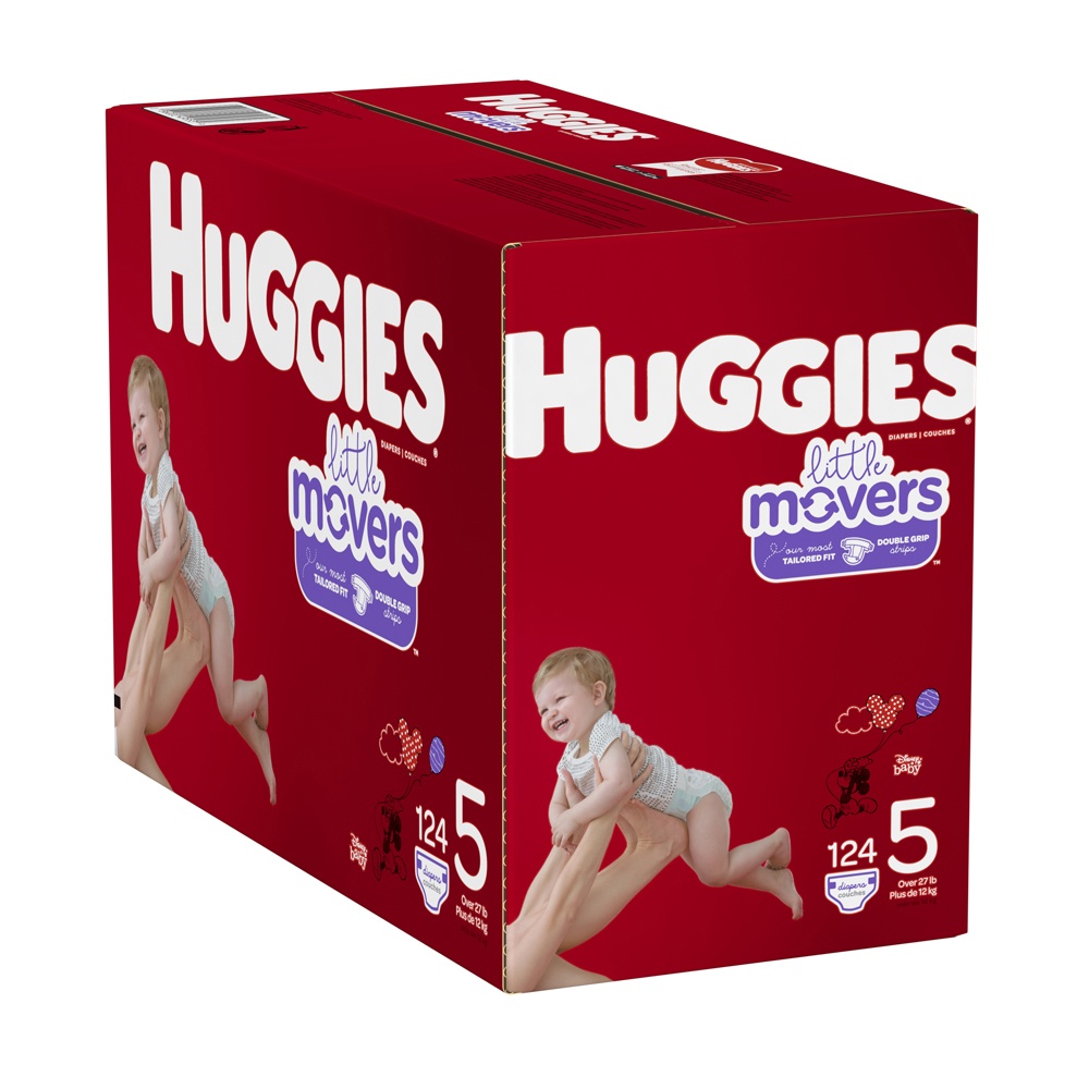 slide 3 of 3, Huggies Little Movers Diapers - Size 5, 124 ct