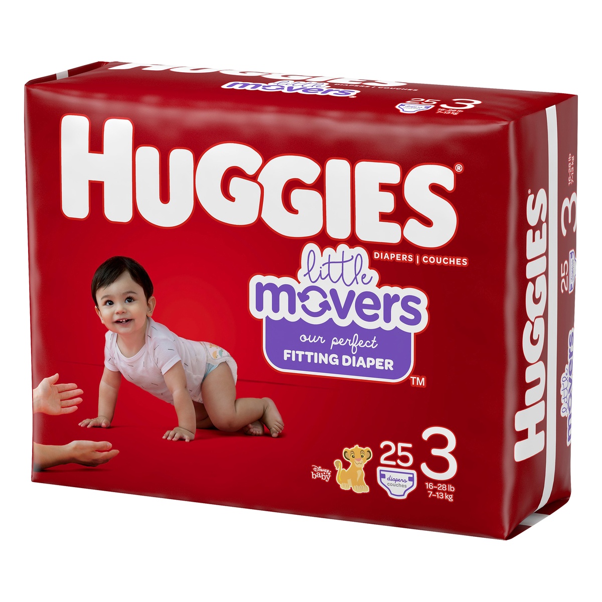 slide 3 of 8, Huggies Little Movers Size 3 Diapers, 25 ct