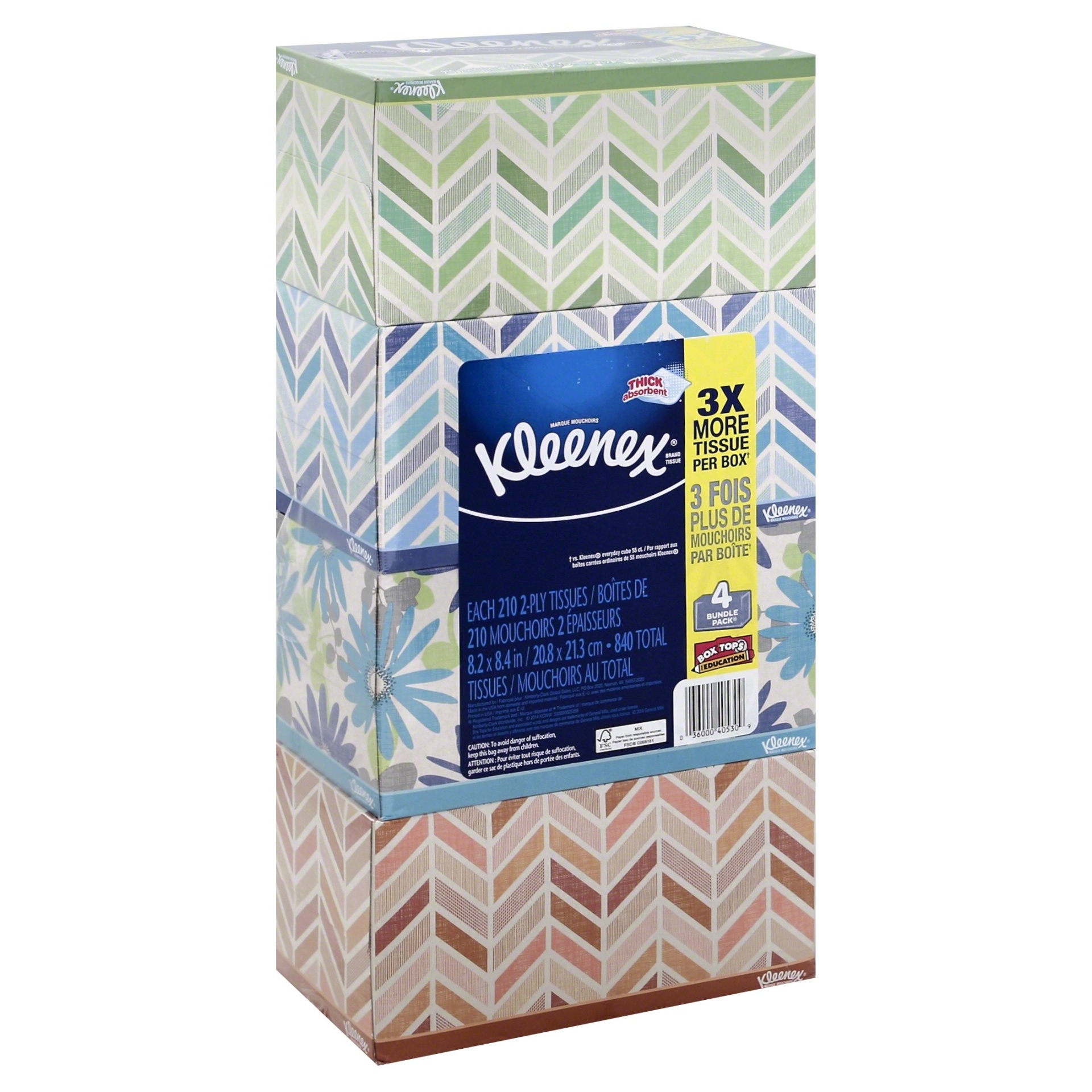 slide 1 of 10, Kleenex Trusted Care Facial Tissue, 4 ct, 190 ct