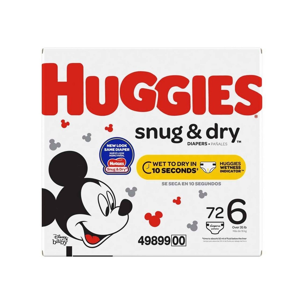 slide 3 of 5, Huggies Snug & Dry Diapers Super Pack - Size 6, 62 ct