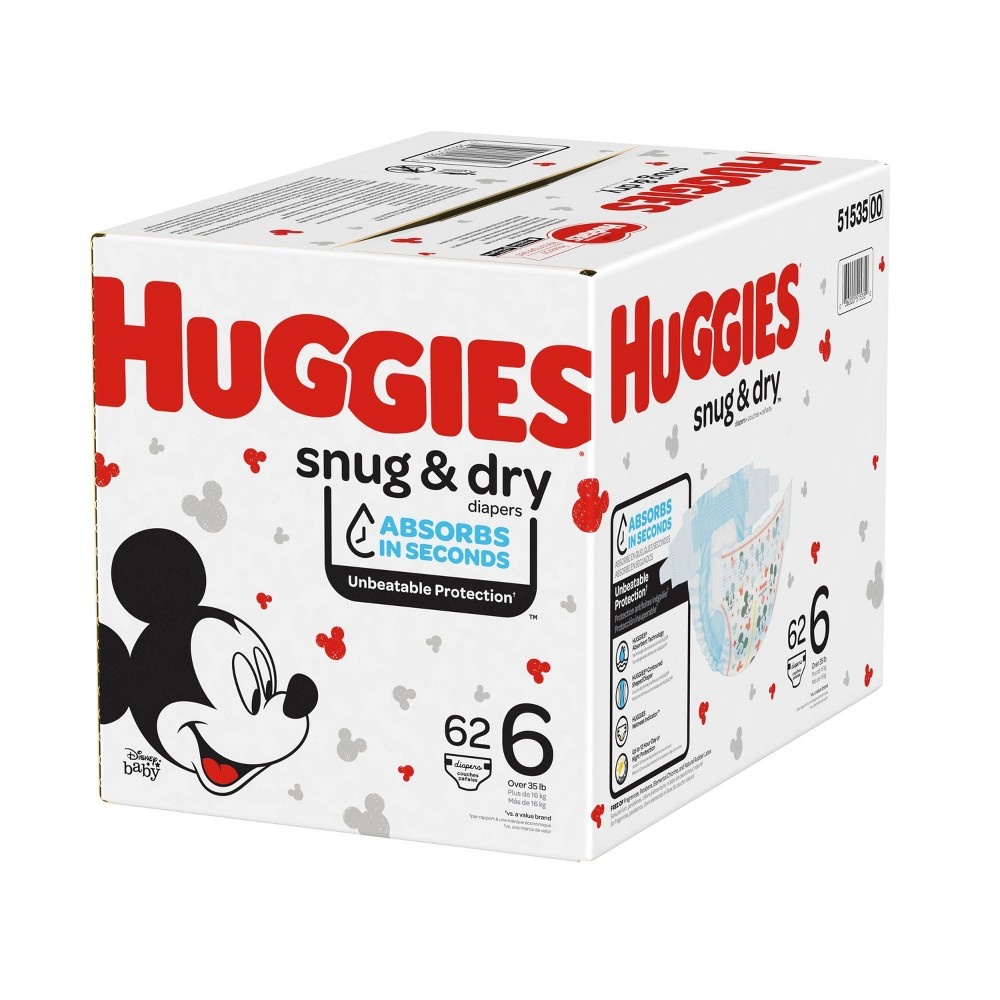 slide 4 of 5, Huggies Snug & Dry Diapers Super Pack - Size 6, 62 ct