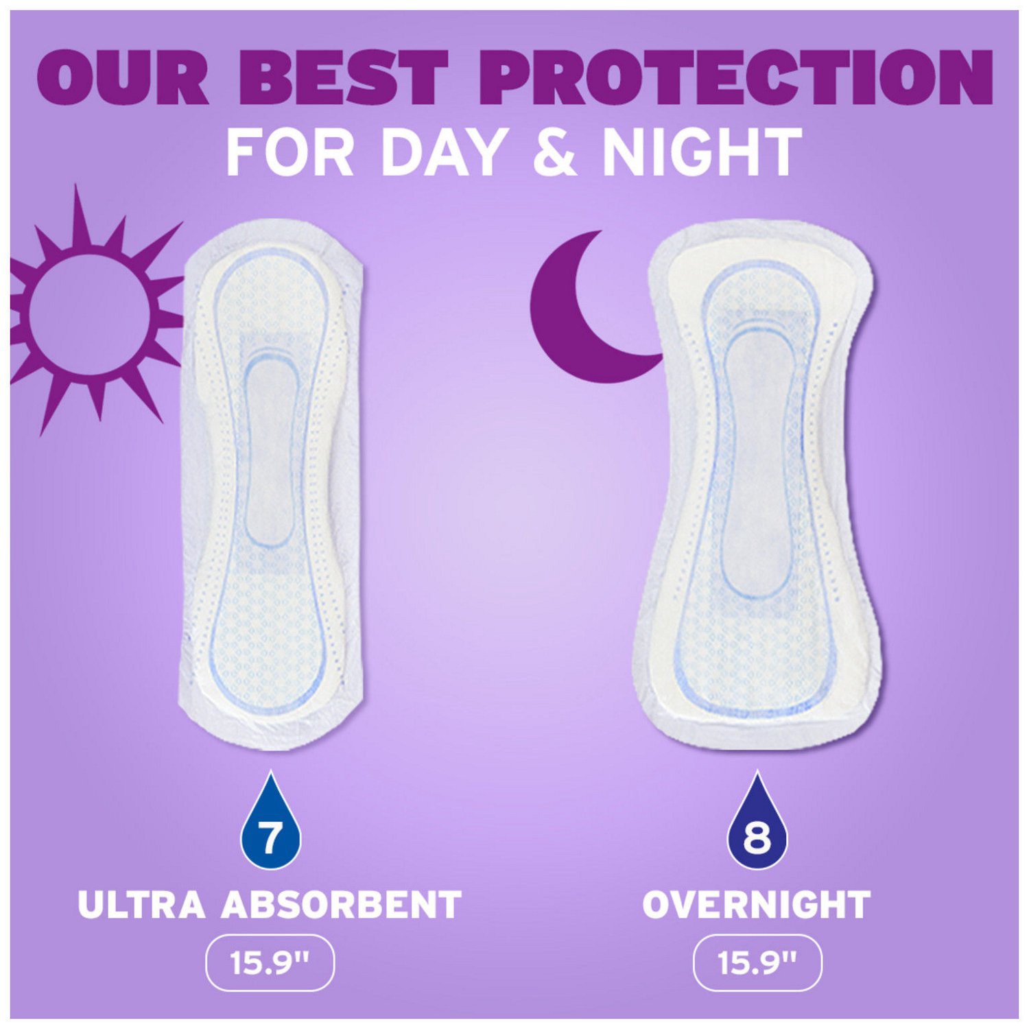 slide 4 of 9, Poise Overnight Incontinence & Postpartum Pads for Bladder Leaks, 8 Drop Extra Coverage, 22 Count, 22 ct