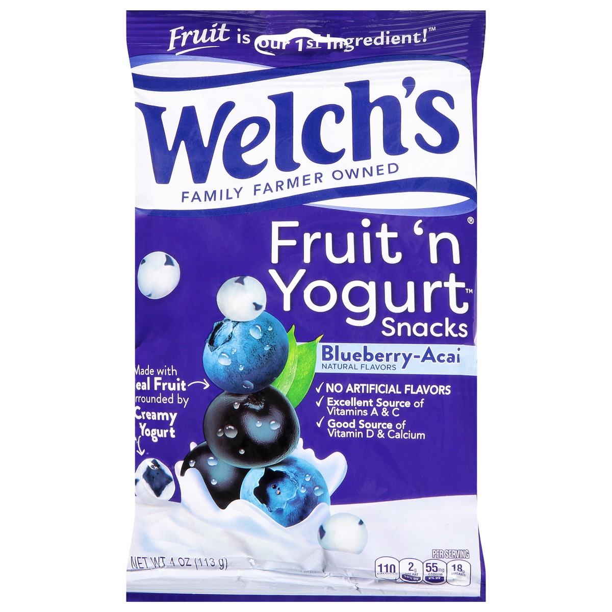 slide 1 of 11, Welch's Blueberry-Acai Fruit 'N Yogurt Snacks 4 Oz, 4 oz