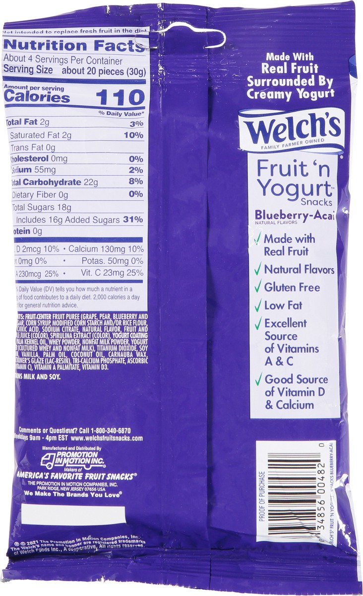 slide 10 of 11, Welch's Blueberry-Acai Fruit 'N Yogurt Snacks 4 Oz, 4 oz