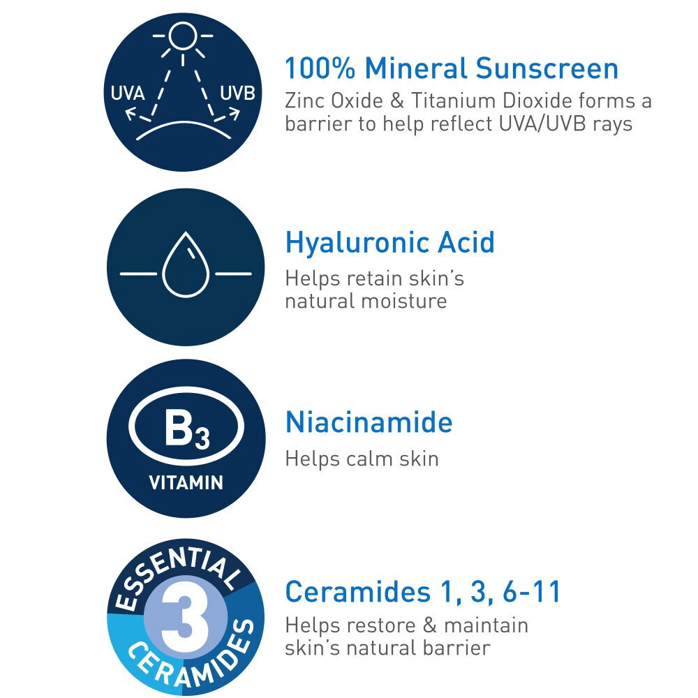 slide 5 of 5, Cerave Hydrating Spf 30 Face Sunscreen, 2.5 fl oz
