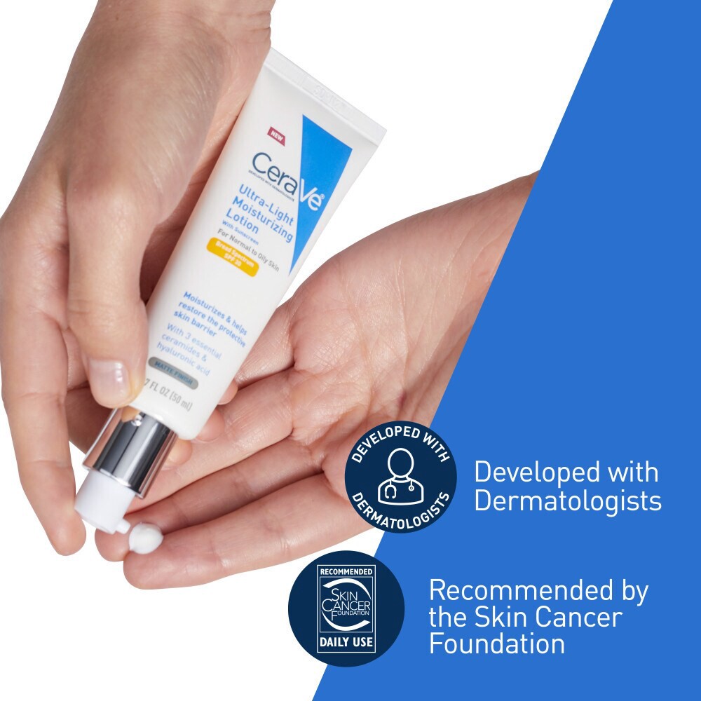 slide 6 of 6, CeraVe Ultra-Light Moisturizing Lotion With Sunscreen, Spf30, 1.7 fl oz