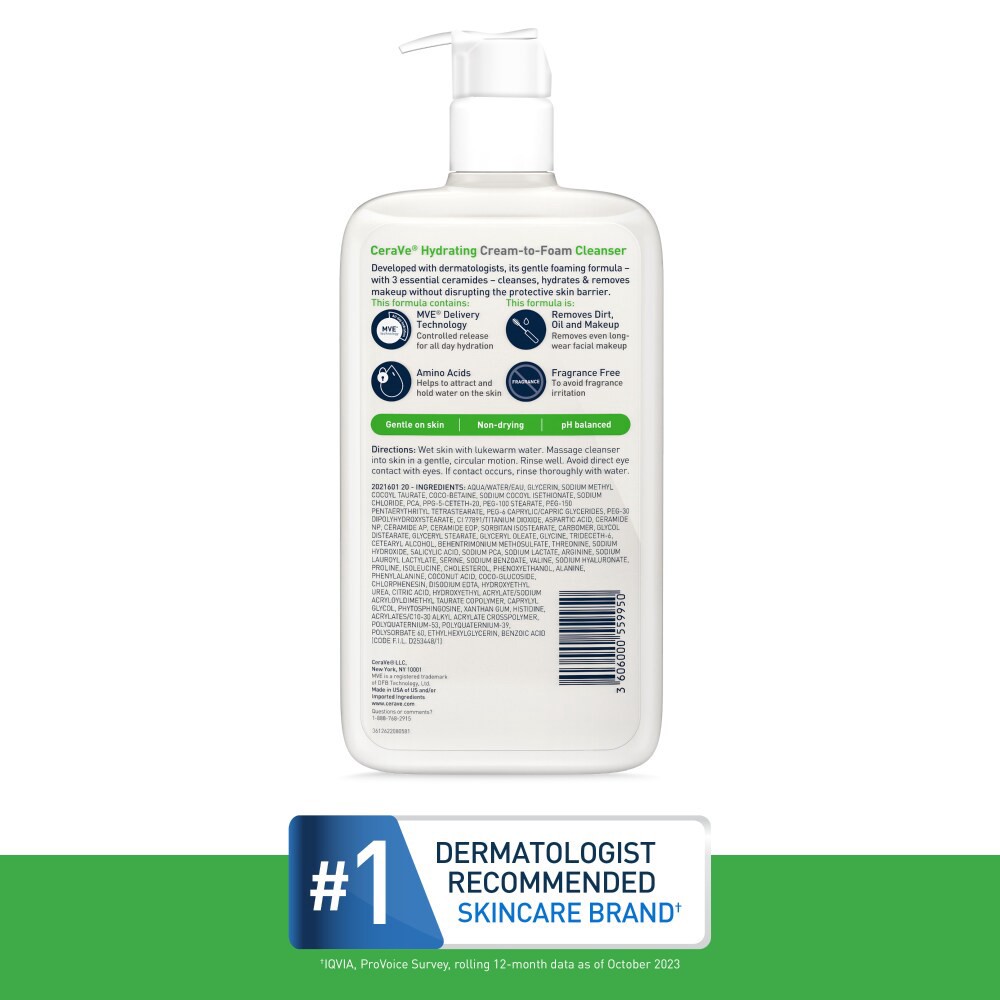 slide 2 of 6, CeraVe Crv Cream Cleanser, 12 fl oz