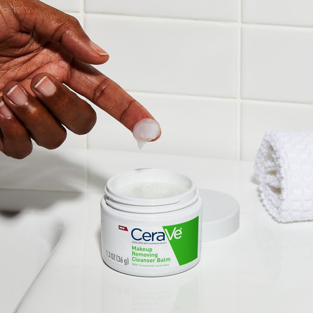slide 3 of 6, Cerave Hydrating Makeup Removing Cleansing Balm, 1.3 oz